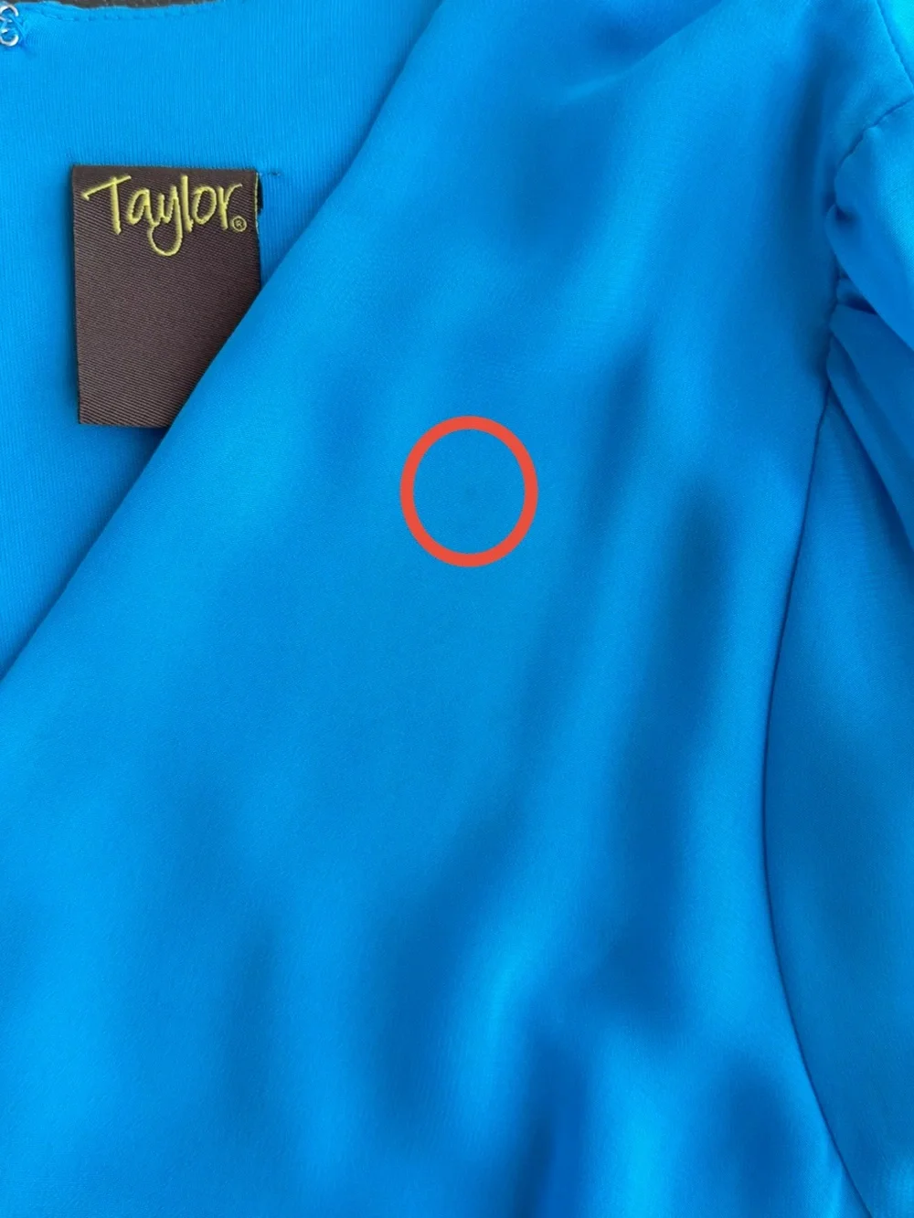 Taylor Turquoise Chiffon 3/4 Ballon Sleeve Ruffle Hem Midi Swing Dress, L